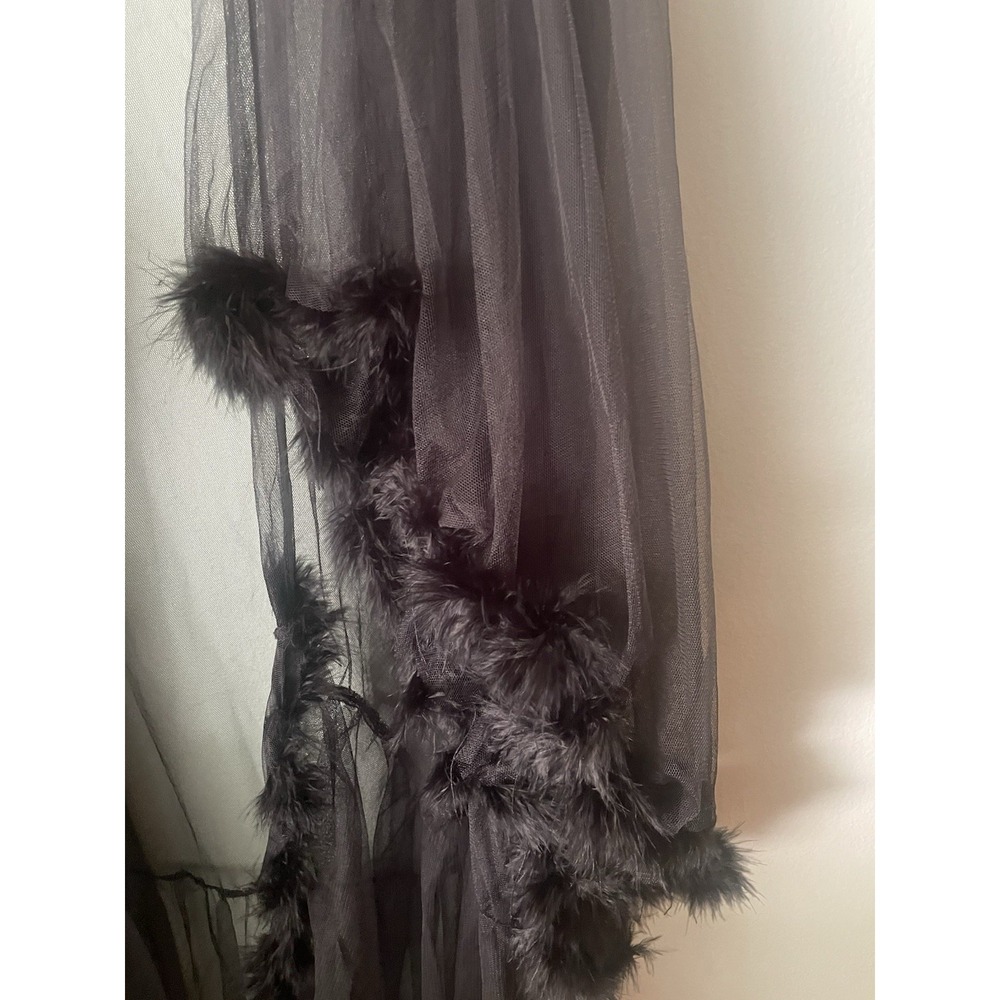 Club Exx duster robe Rave Gothic Fur cuff One Size fits most